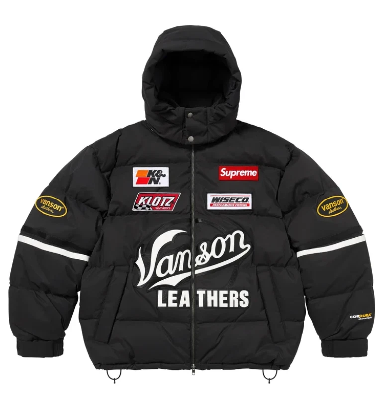 Supreme Vanson Leathers Cordura Down Jacket in Black - Size XL image 1