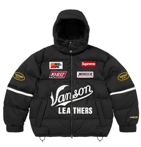 Supreme Vanson Leathers Cordura Down Jacket in Black - Size XL - product listing photo