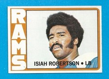 1972 Topps Football Card #215 RC Isiah Robertson Los Angeles Rams Rookie. rookie card picture