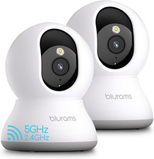 2-Pack 5G 2K Pet Cameras, 360 Indoor Security, Night Vision, Alexa Compatible