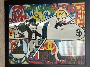 Alec Monopoly inspired print- Richie Rich And Mr. Monopoly Jet Print (canvas)