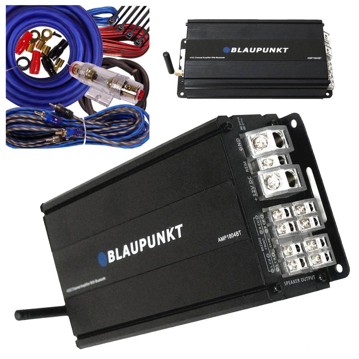 Blaupunkt AMP1804BT Car 4 Channel Class D 1600W Amplifier w