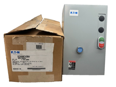 Eaton ECX09C1CBA R63/Bl30 Motor Starter, 460V 3 Ph Coil, NEMA Size 1, Fixed Heat
