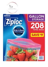 Ziploc Easy Open Tabs Storage Gallon Bags (208 ct.)