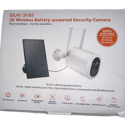 EUKI Security Cameras Wireless Outdoor, 2K Solar Security Camera System ZY-E3