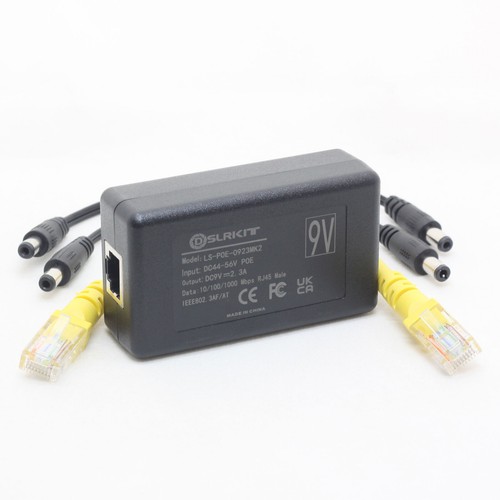9V 2.3A Gigabit Active PoE Splitter 23watt DC 5.5x2.1/2.5mm Ethernet 802.3AT - 第 1/5 張圖片