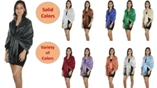 Women Silky & Soft Large Metallic Glittery Shiny Pashmina Shawl Wrap Scarves