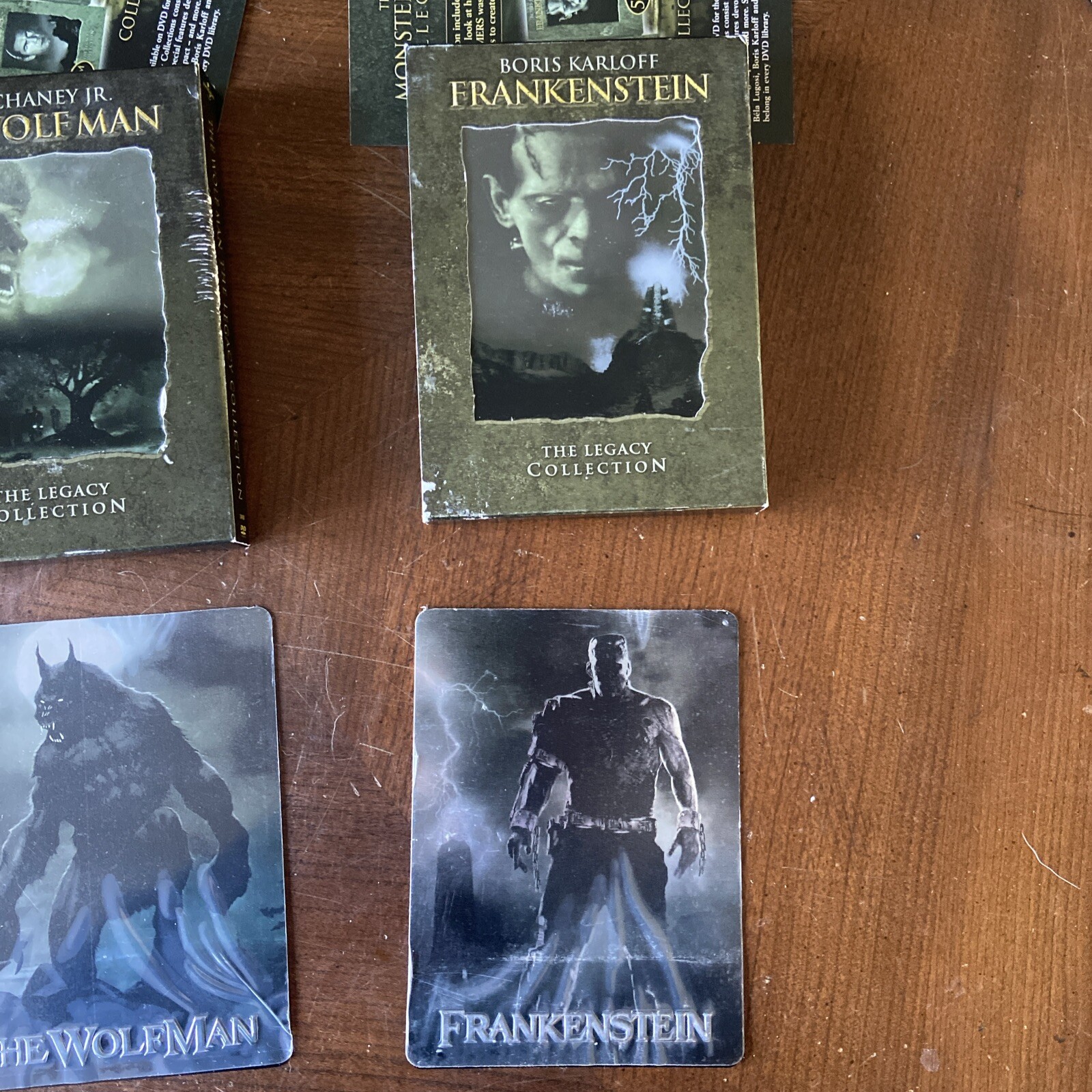 LOT (3) THE LEGACY COLLECTION-DRACULA, FRANKENSTEIN, THE WOLFMAN Metal tin