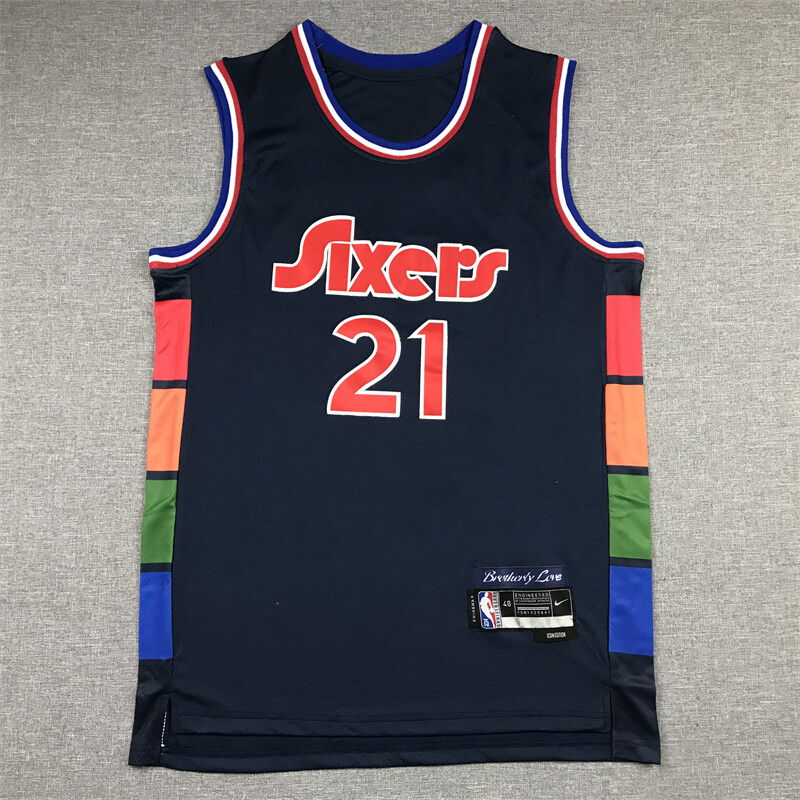 Philadelphia 76ers NO.21 NO.1 NO.0 Camiseta de baloncesto para adultos cosida