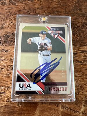 Bryson Stott IP Signed Panini Stars & Stripes Card JSA Coa