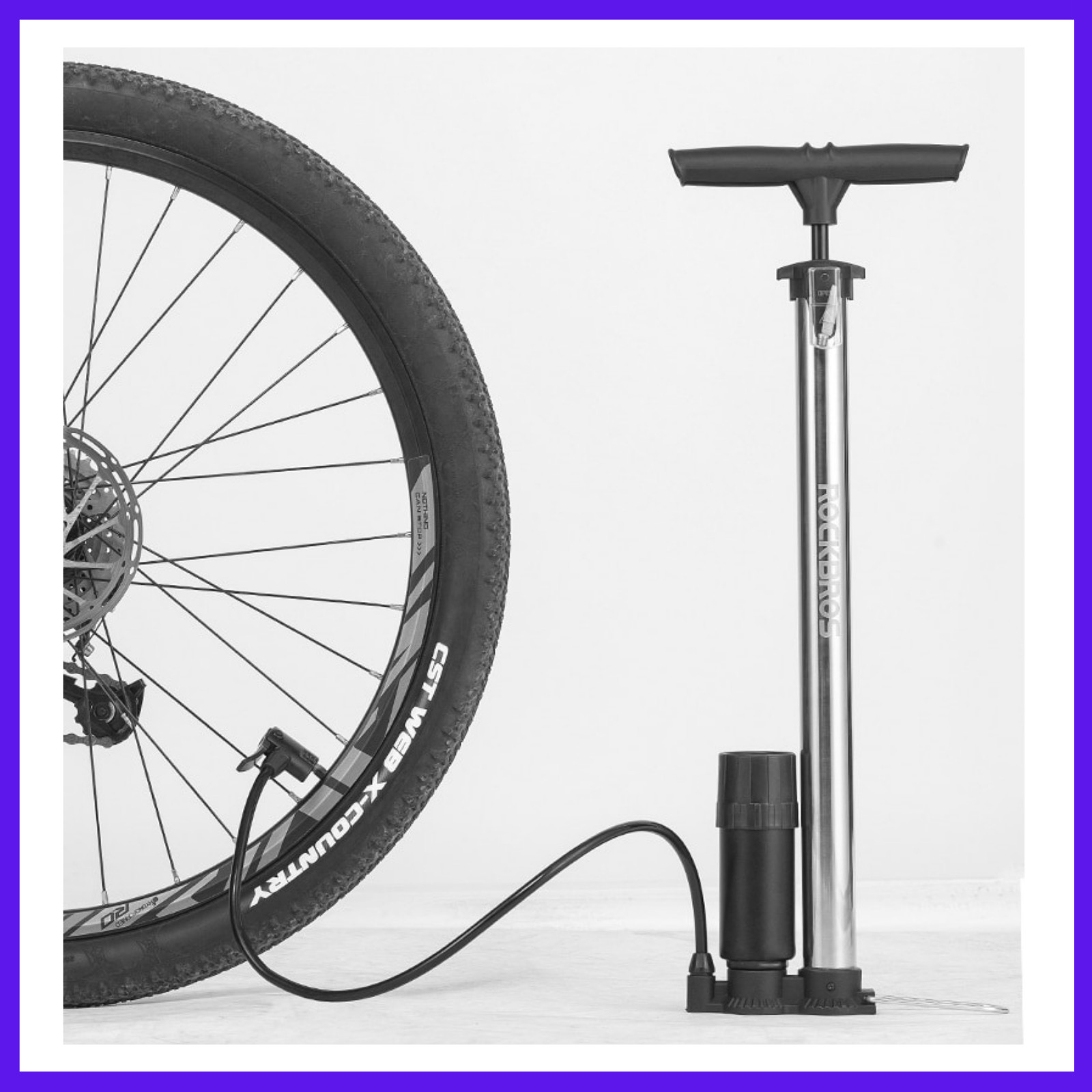 Pompa per bici da corsa con manometro alta pressione