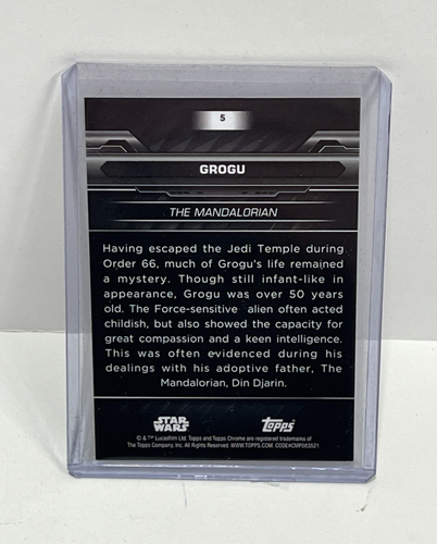 2024 Topps Chrome Black Star Wars GROGU # 5 Blue Red Lava Refractor /99 - Picture 2 of 2
