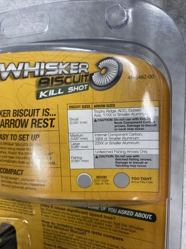 New Trophy Ridge Whisker Biscuit Kill Shot Rest Universal RH/LH Medium Black NIB - Picture 3 of 5
