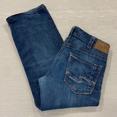 Silver Zac Bootcut Jeans Mens 34 x 30 Relaxed Fit Loose Medium