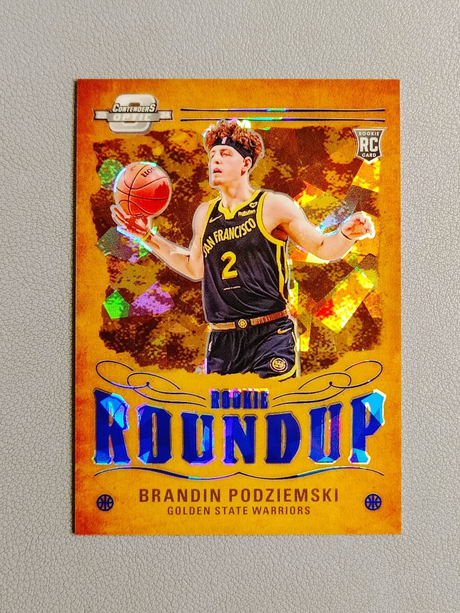2023-24 Contenders Optic Brandin Podziemski 72/75 Rookie Roundup Blue Ice RC #14