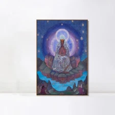 Framed Canvas Mother of the World, 1937 by Nicholas Roerich Wall Art 20"x28"