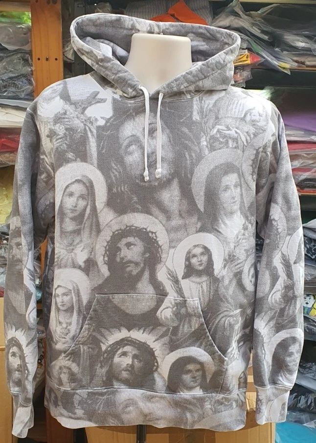 FW18 Supreme Jesus and Mary hooded sweatshirt M medium hoodie dark