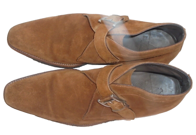 Paul Stuart Mens Brown Suede Monk Strap Dress Ankle Boot  display picture 3