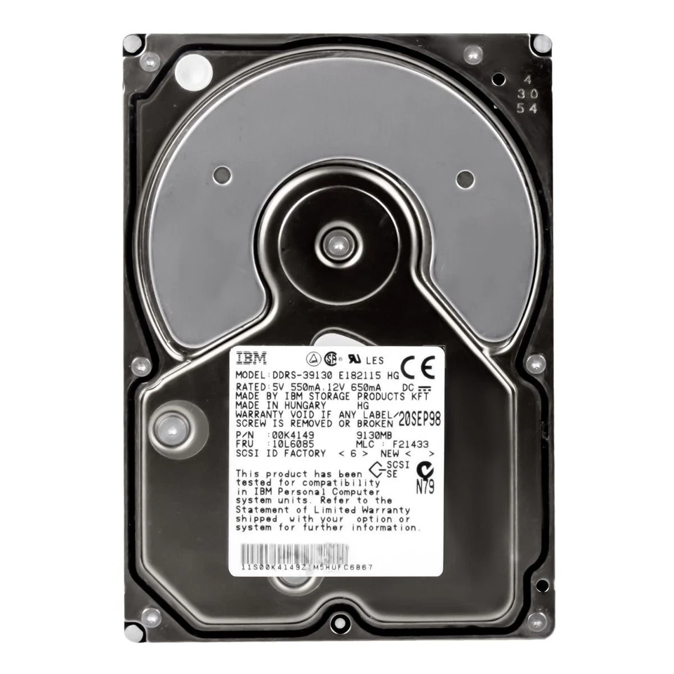 Hard Drive IBM 10L6085 00K4149 DDRS-39130 9.1GB 7200U/Min 68-pin SCSI 3.5 " Inch - Image 2 of 3