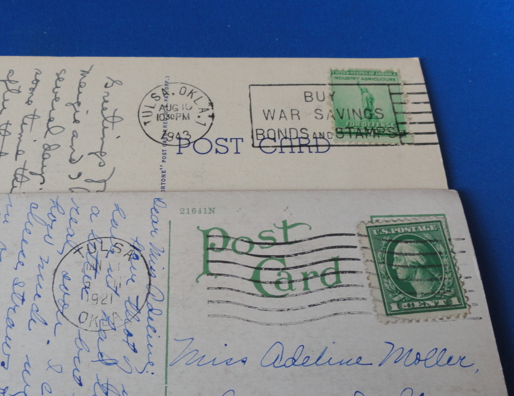 (3) Antique Post Card(s) OK National Bank of Tulsa, City Hall, Roy