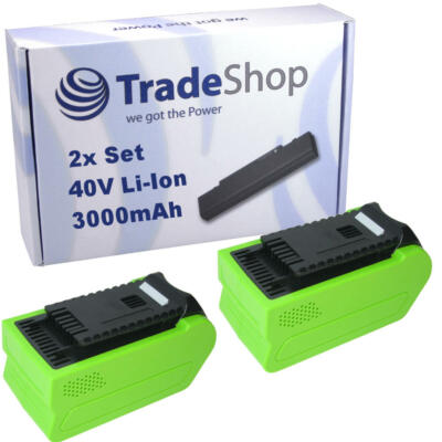 2x AKKU 40V 3Ah Li-Ion kompatibel mit Greenworks G-MAX Kettensäge 20117 20077