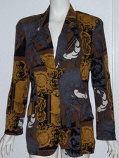 Vtg Robert Janan Designed By Eva Brown Black Gold Abstract Jacket Size 10