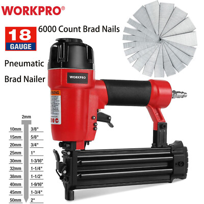 WORKPRO 18 Gauge Brad Nails 2''1-1/4'' 3/4'' 6000 Count Universal Brad Nails