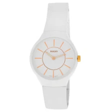 New Rado True Thinline R27958109 White Ceramic Ladies 30MM Quartz Watch