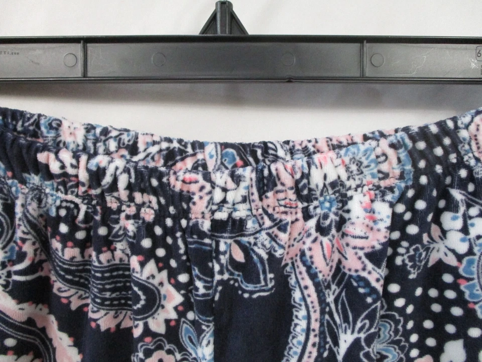 Conjunto de pijama Ellen Tracy para mujer grande azul cachemira camisa pantalones abotonados poliéster Foto 3 de 4