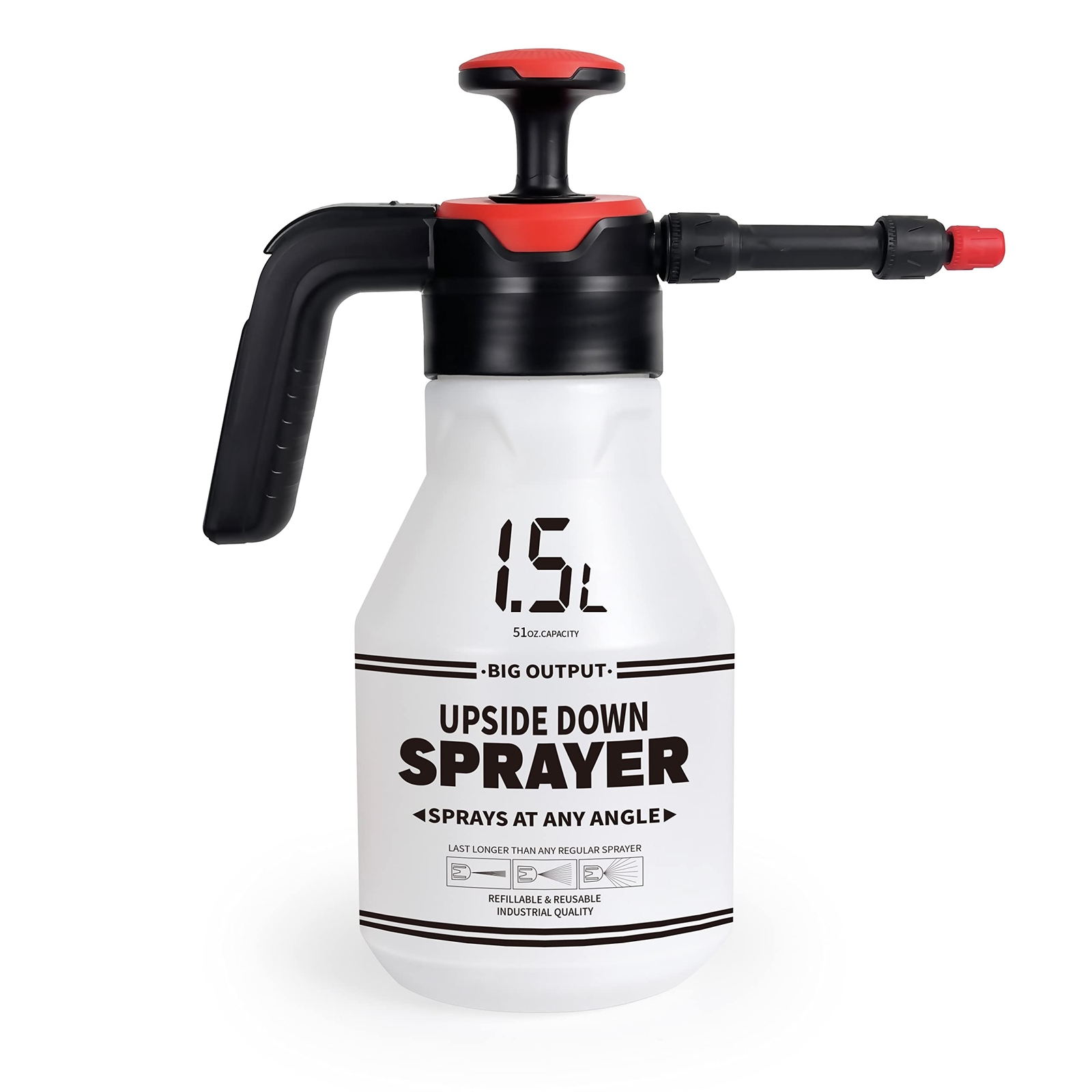 0.4 Gallon Garden Pump Sprayer, 1.5L Portable Hand Pump Pressure Water Spray ...