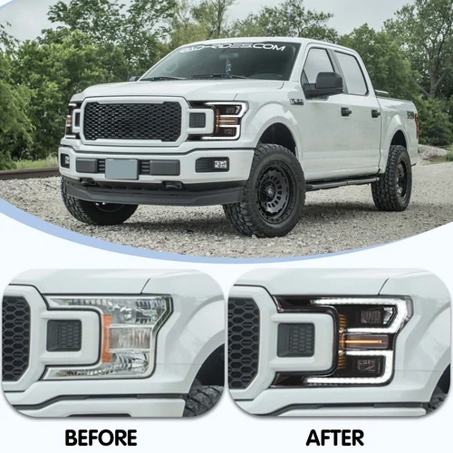 VLAND LED Headlights Black for Ford F150 XLT XL SSV king 2018 2019 2020 Front LR - Bild 6 von 12