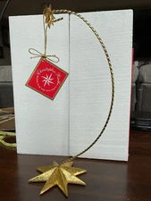 NEW IN BOX CHRISTOPHER RADKO MEDIUM GOLD STAR ORNAMENT STAND 10” TALL