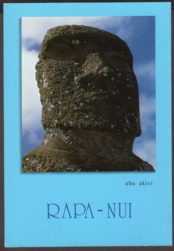 3155 CHILE EASTER ISLAND ISLA DE PASCUA MOAI POSTCARD ARCHAEOLOGY