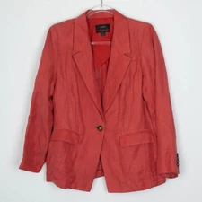 J. Crew Womens Willa Linen Blend Blazer Size 6 Single Breasted Button Career