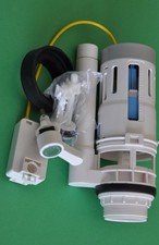 Dual Flush Toilet Valve With Cable Flush Handle and 2 Extra Silicone Seals