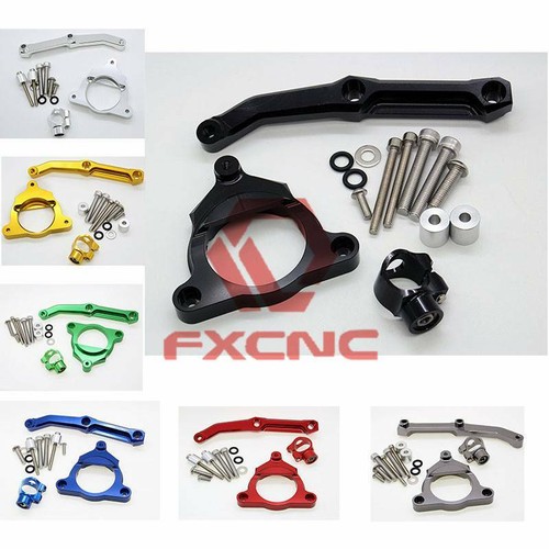 Black Fit Kawasaki Z800 2013-2015 CNC CNC Steering Damper Mounting Bracket Kit - Picture 4 of 5