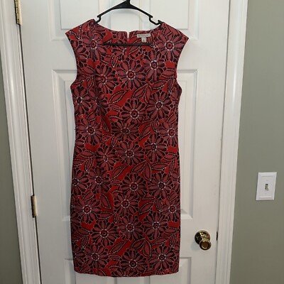 DB Established 1962 Women s A-Line Stretch Sleeveless Red Print Dress Sz 12 CCH