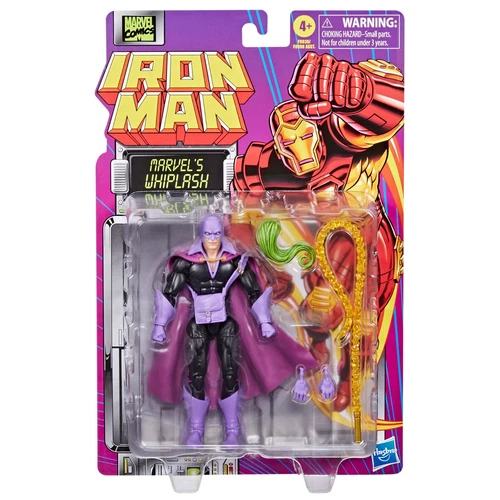 Figura de acción retro Iron Man Whiplash de Marvel Legends Series 6"