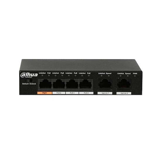 Dahua PFS3006-4ET-60 Switch Desktop 4 Porte PoE | Standard Industriale 60W