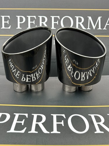 Audi S3 8V Black Chrome Exhaust Tip Conversion RS3 Style 2013-20 Stainless Steel - Picture 2 of 8