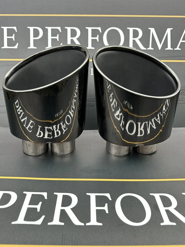 Audi S3 8V Black Chrome Exhaust Tip Conversion RS3 Style 2013-20 Stainless Steel - Image 2 of 4