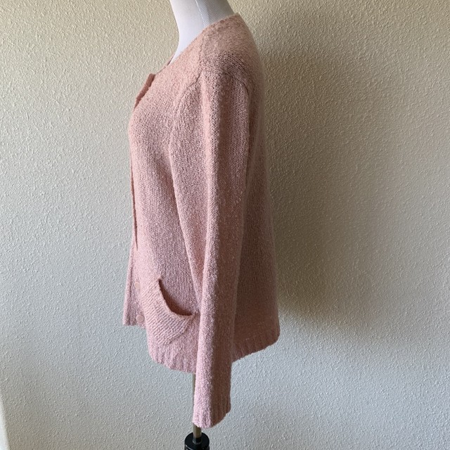 Appleseeds Petite Large PL Pink Knit Cardigan Sweater Front Pockets