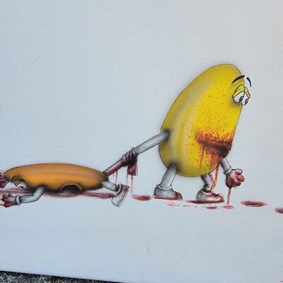 Abstract Folk Art Gore M&M Candies Gruesome | eBay