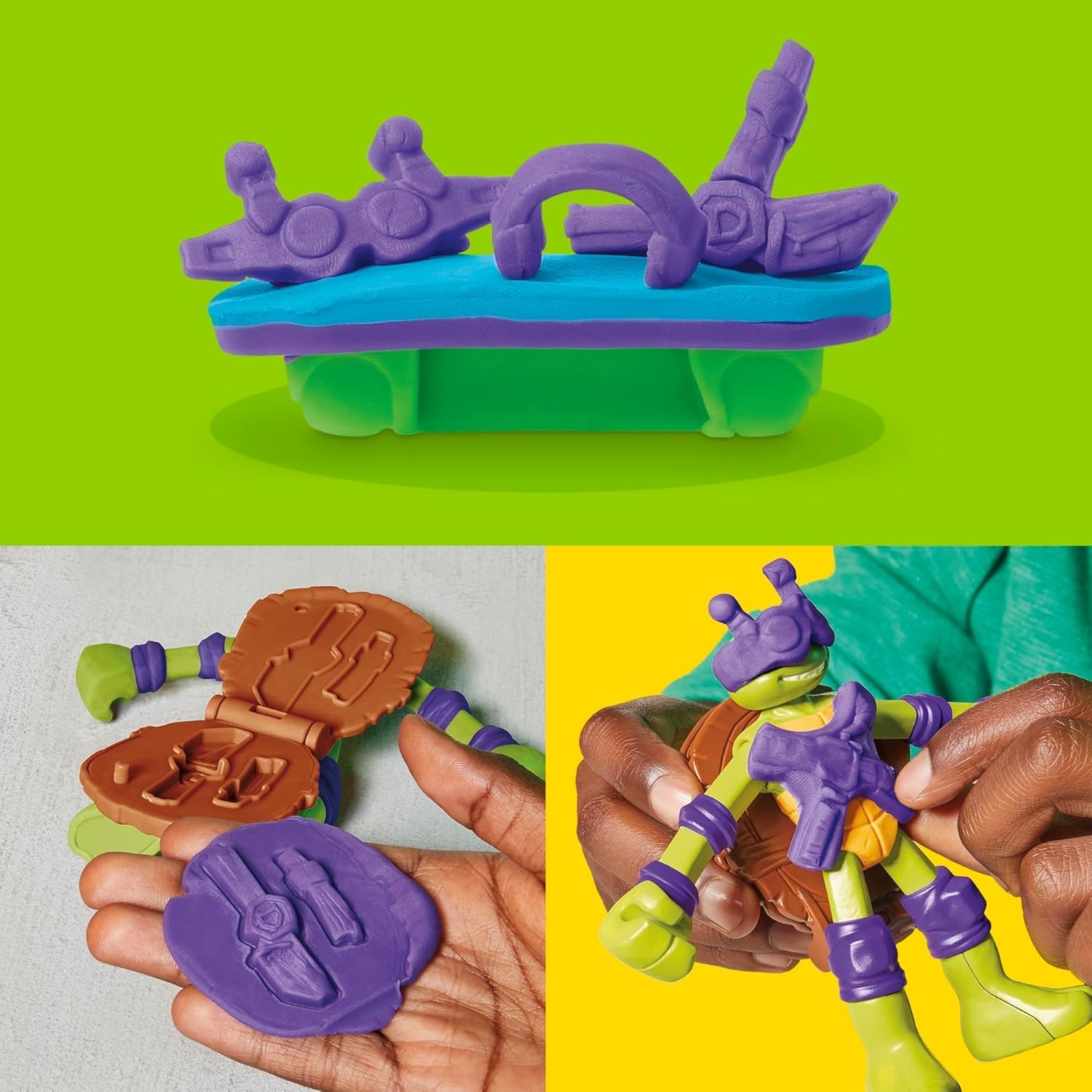 Play-Doh Teenage TMNT Mutation Station Playset Bendy 4 Inch Donnie Action Figure