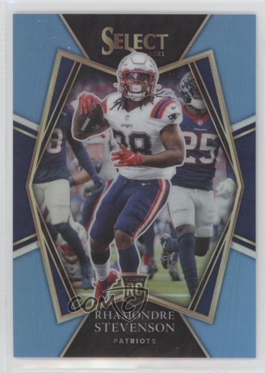 2021 Panini Select Premier Level Light Blue Prizm 31/99 Rhamondre Stevenson 0r5l