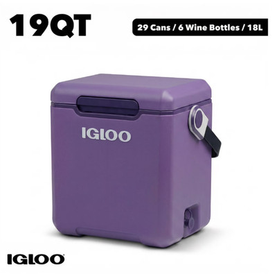 Igloo Tag-a-Long Too Highrise 19 QT Hard-Sided Cooler, Dusted Grape