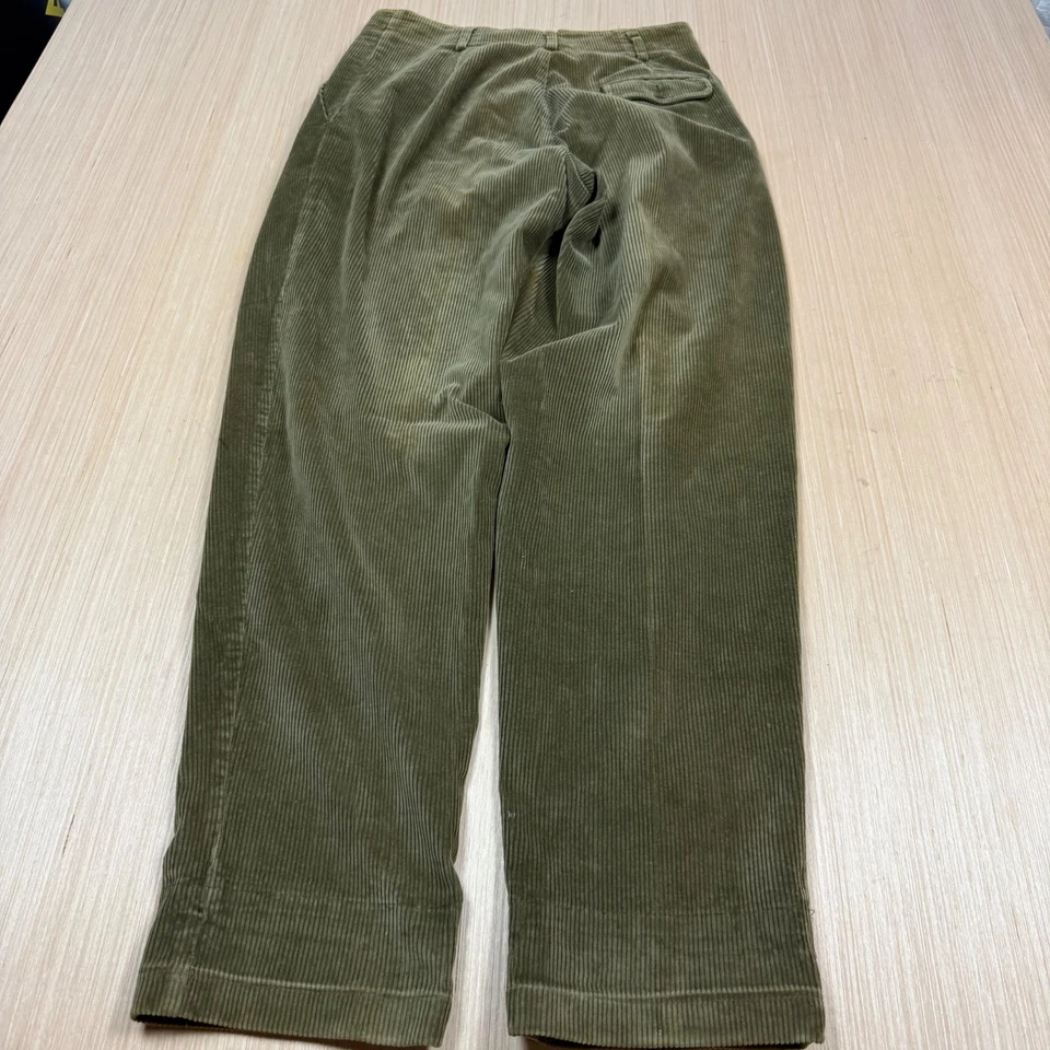 Vintage Liz Sport Corduroy Pants 90s High Waisted olive Faded size 12 fits 31x33 - Image 3 of 4