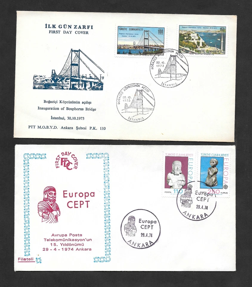 Turkey 1973 Bosphorus Bridge and 1974 Europa CEPT 2 FDC (R233) - Image 2 of 2