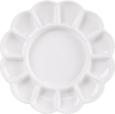 MEEDEN 12-Well Ceramic Paint Palette, Porcelain Tray, Artist 12 Wells, White