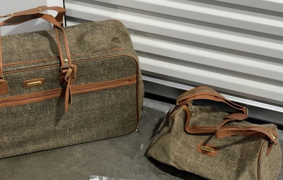 VTG 2 Piece Set Samsonite Carry On Special Edition Tweed Luggage 22” & 14” USED - Image 2 of 4